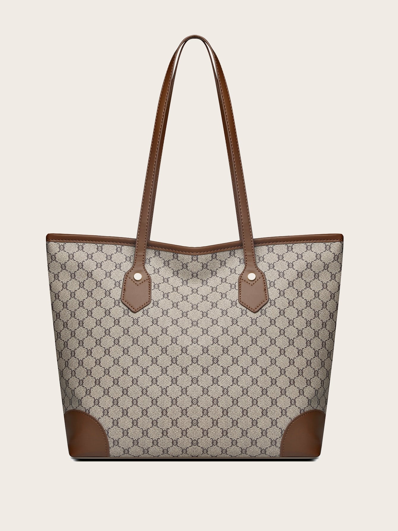 Geometric Pattern Shoulder Tote Bag, Old Money Style Women Bag
