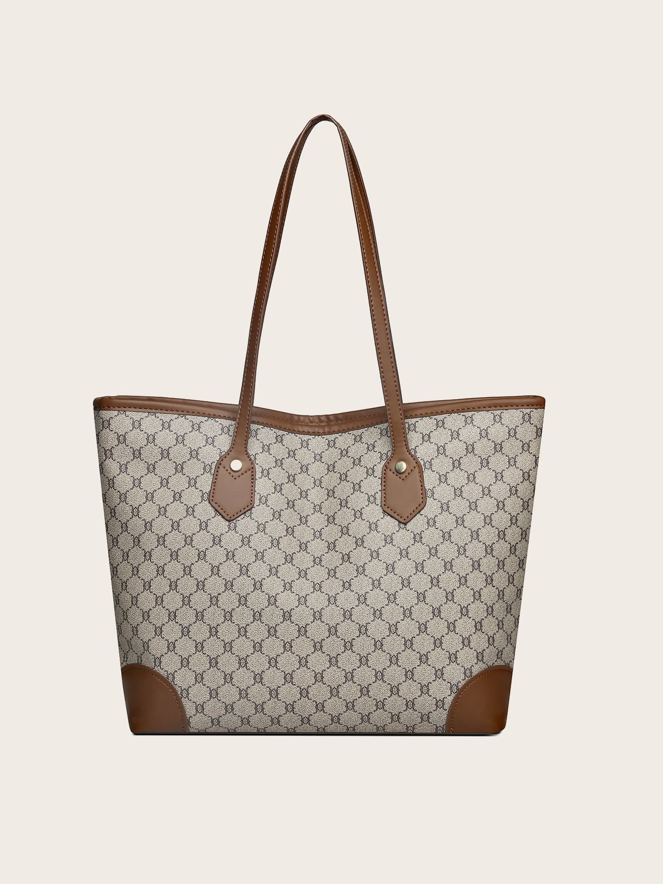 Geometric Pattern Shoulder Tote Bag, Old Money Style Women Bag