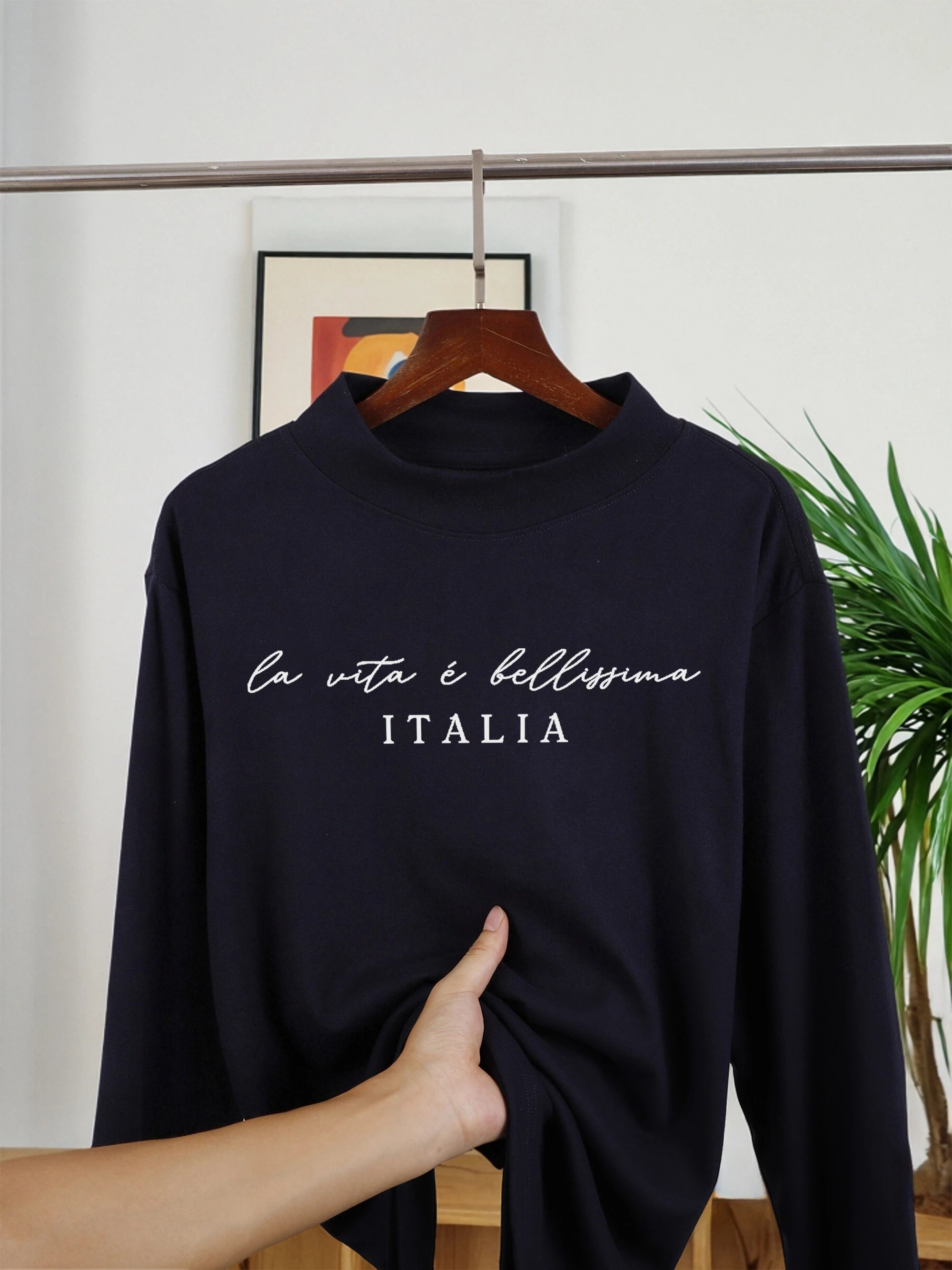 Napapijri Letter Creativity Print New Thicken Men Pullovers Comfy Warm Shirt Casual Street Long Sleeve Fit Basic Inner Wear